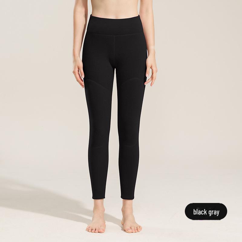 

Мужские и женские теплые брюки из плотного бархата с наколенниками - кашемир, флис, высокая талия, для людей среднего и пожилого возраста. XXL чёрный/серый