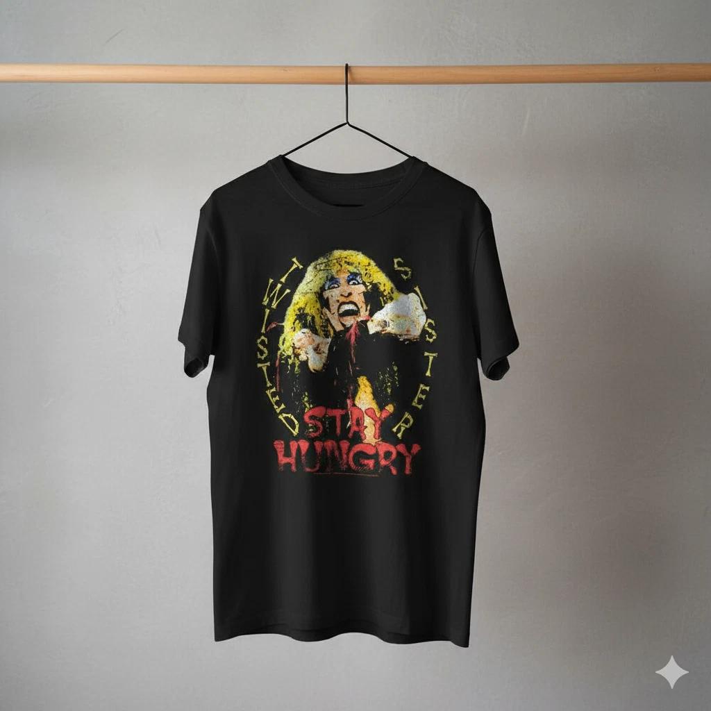 Unisex Adult Vintage Music Twisted Sister Stay Hgry Vintage Rock Ba... XXL