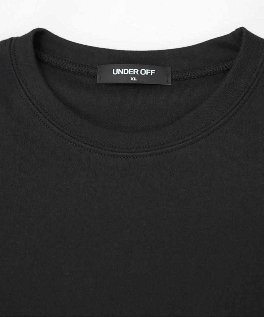 UNDEROFF Layered Crew Neck Long Sleeve University T-Shirt Black