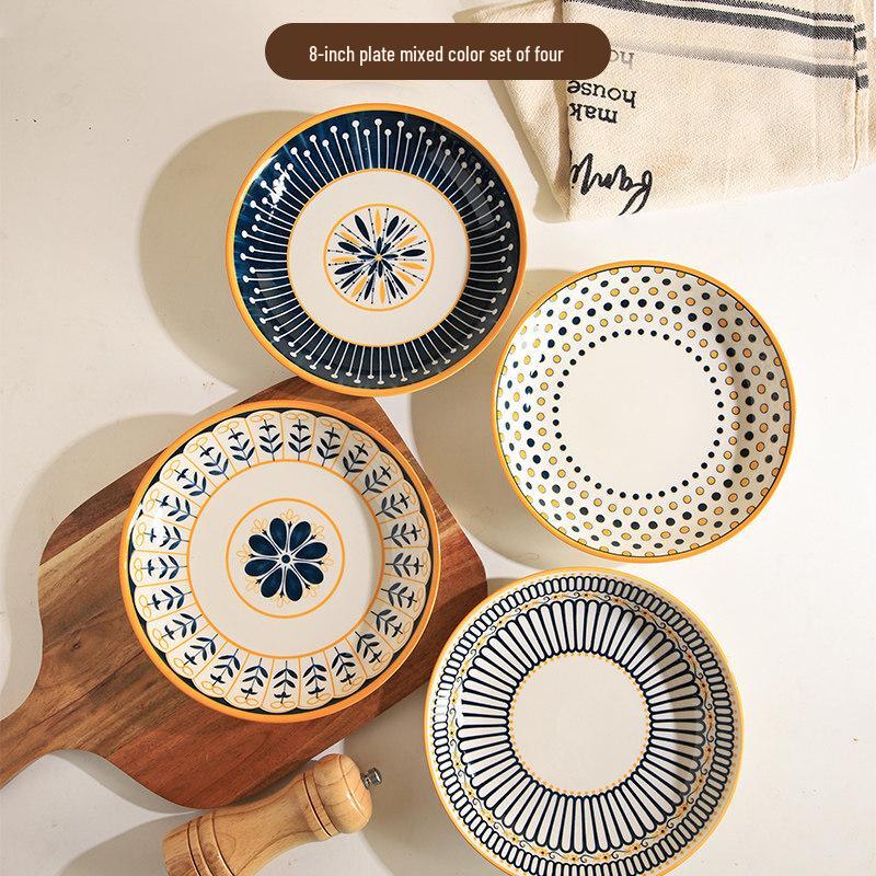 Retro Ceramic Round Dinner Plate