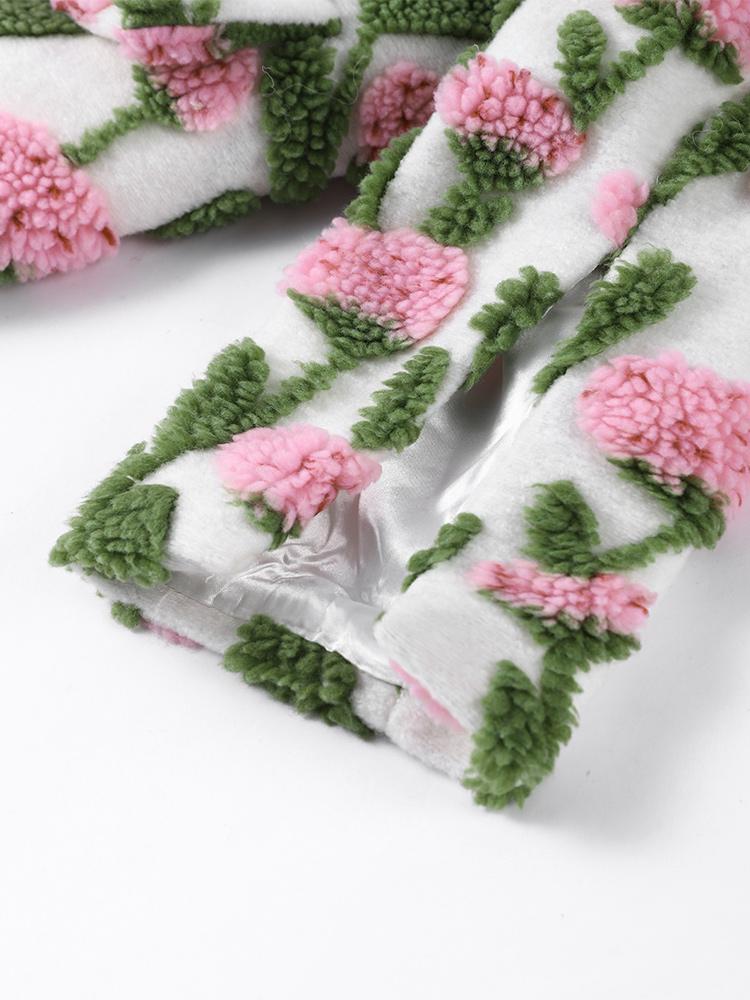 Women's Floral Patterned Jacket Women's Granular Velvet Jacket Ladies' Oversized Suit 2026