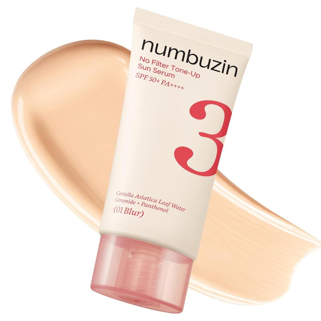 Numbuzin 3 No Foundation Porcelain Skin Tone Up UV Cream EX 50ml SPF50+ PA++++ Makeup Base Semi-Matte Korean Cosmetics Skincare