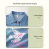 Xiao Yin Man Girls' Denim Jacket with Bird Print