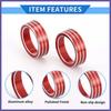 AC Engine Start Speaker Switch Knob Cover Ring for Honda Civic 16-21 Red 5Pcs