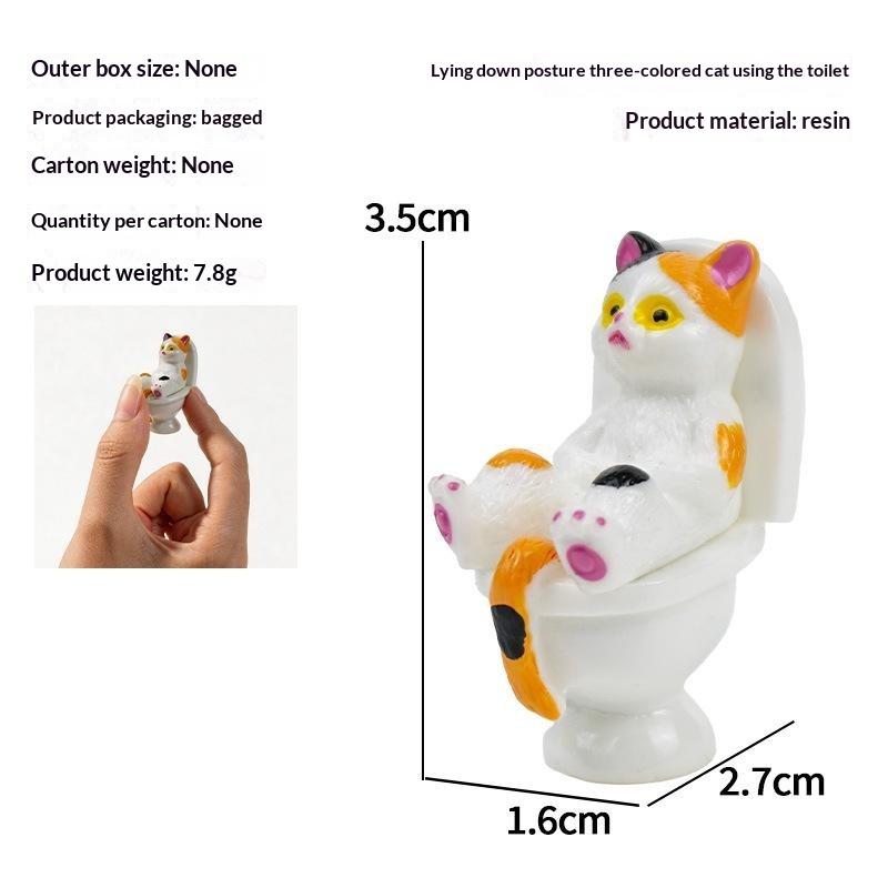 Cute Resin Toilet Cat Figurines 1/4/5 Pcs Multiple Whimsical Styles Funny Animal Statue for Window Sill Decor