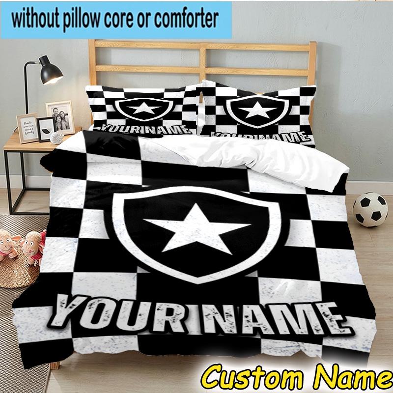 Custom Name Botafogo de Futebol Bedding Set 3PCS Duvet Cover Closure Includes 1 Duvet Cover & 2 Pillowcases for All Seasons Bedroom Decor