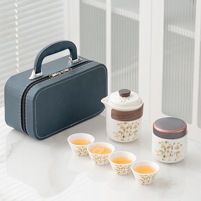 Tea Set Chinese Gold Silk Set Lingxue Hand-held Pot Business Portable Business Travel Car Outdoor Camping Set