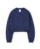 Code Graphy (Women) Wave Logo Symbol Crop Synthetic Sweatshirt_Navy