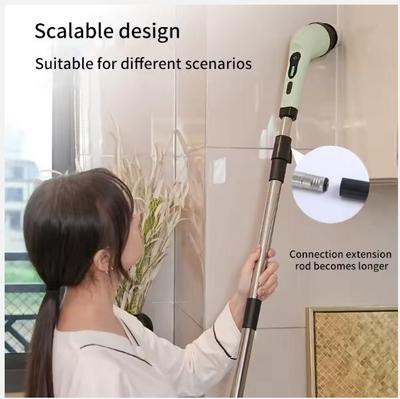 2025 9-in-1 Electric Cleaning Brush Electric Spin Cleaning Scrubber Electric Cleaning Tools Parlour Kitchen Bathroom Cleaning Gadgets
