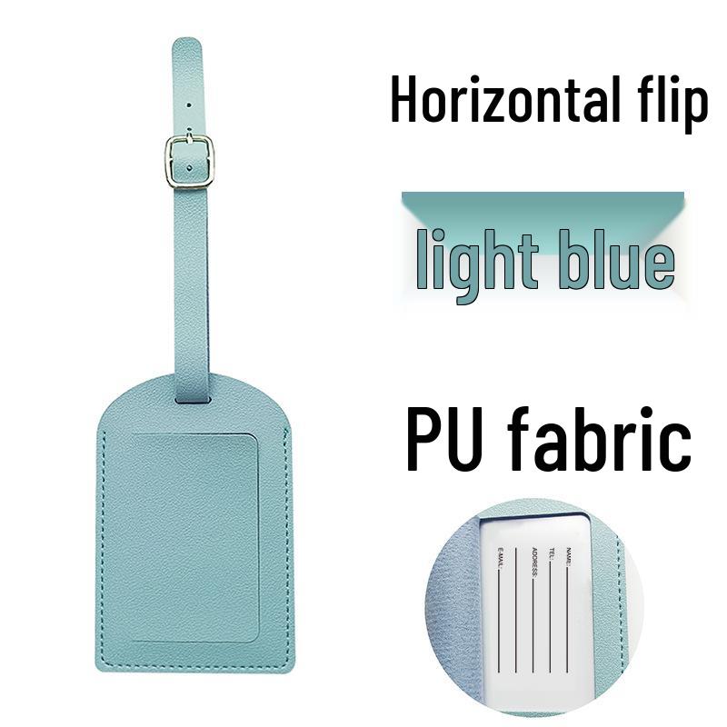 Available: Thickened PU Leather Luggage Tag - Horizontal/Vertical Flap with Pocket and Buckle, Includes Signature Paper.