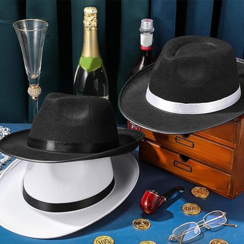 Modny Kapelusz Trilby z Kopułą i Zwijanymi Brzegami Kapelusz Panama Unisex Kostium do Odgrywania Ról Kapelusze Fedora