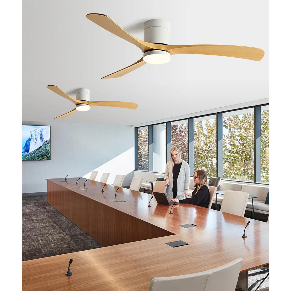 46-56" Low-Profile Electric Fan Light Household Integrated LED Lighting Fan Living Room ABS Blades Ceiling Fan Lamp