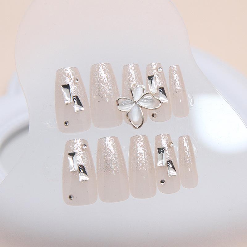 Flash Rotating Butterfly Nail Patch Nail Patch Wearing Nail Removable Long T Ballet Nail Advanced Nail Patch