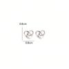1pair Elegant & Simple Interwoven Small Heart Shaped Stud Earrings Valentines
