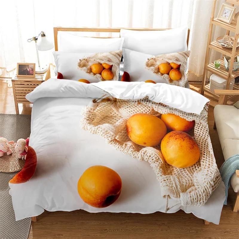 Fruit Duvet Cover Set Queen Size Quilt Covers Double Bed 220x240 3D Single Thin Bedding Set 2PCS 3PCS Pillowcase Full Twin King