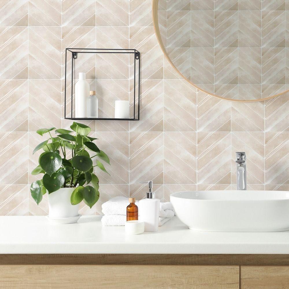 Waterproof Wallpaper Self-adhesive Wall Tile Peel and Stick Backsplash for Kitchen Bathroom
