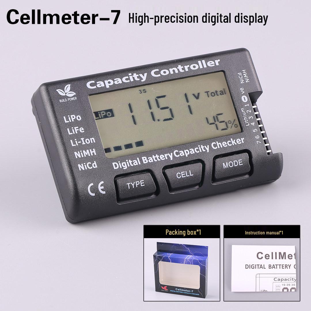 CellMeter7 High-Digital 1-7S LiPo Battery Voltage Tester for Model Aircraft Battery Tester