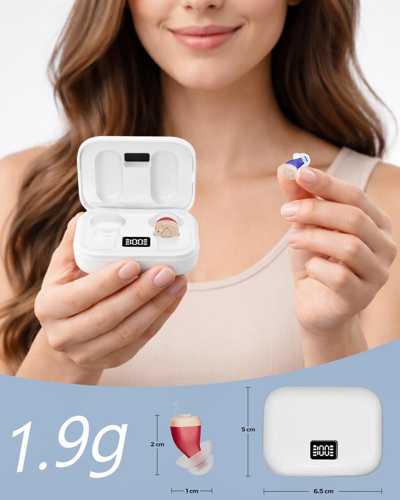Hearing Aid for the Elderly Noise 4 Volume Automatic Battery Level Discreet Suitable for Both Comfortable Japanese Instruction Manual Included [2026