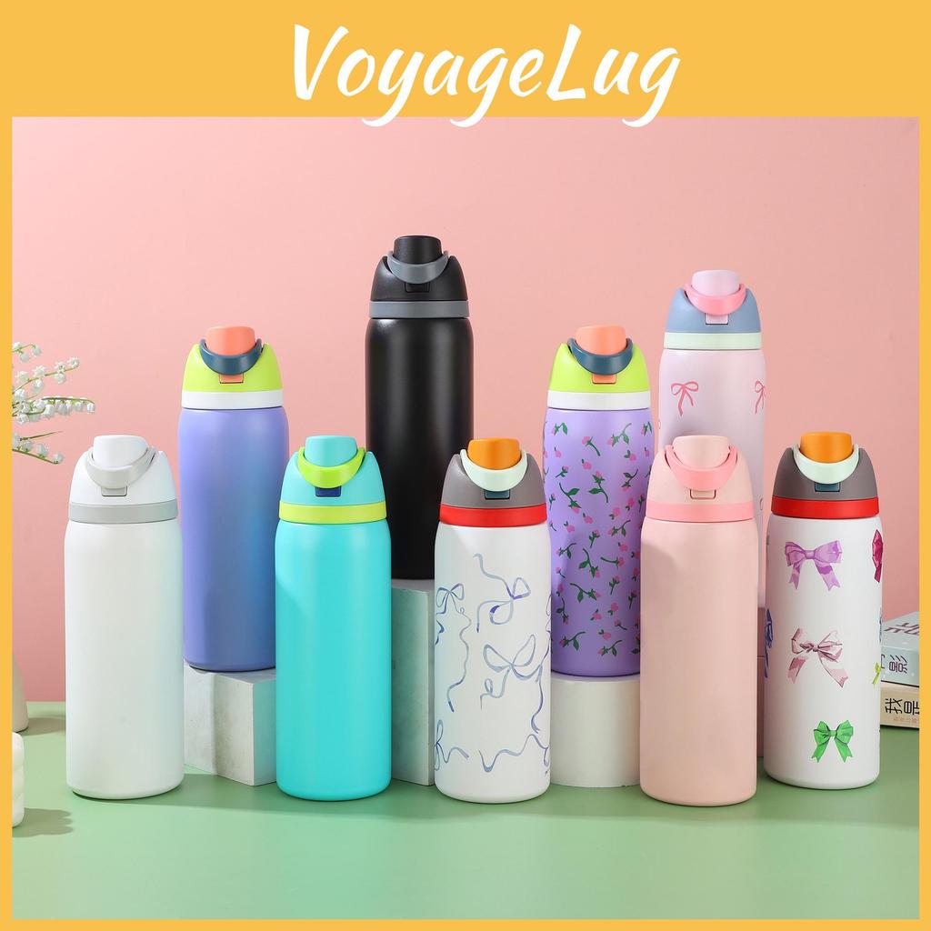 Double Drinking Fruit Cup Large Capacity 304 Stainless Steel Insulated Water Bottle With Bouncing Lid For Outdoor Use