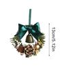 Christmas Wreath 5 Inch Mini Wreath Bell Bow Decor Artificial Holiday Garland For Christmas Holiday Fireplace Mantle Porch