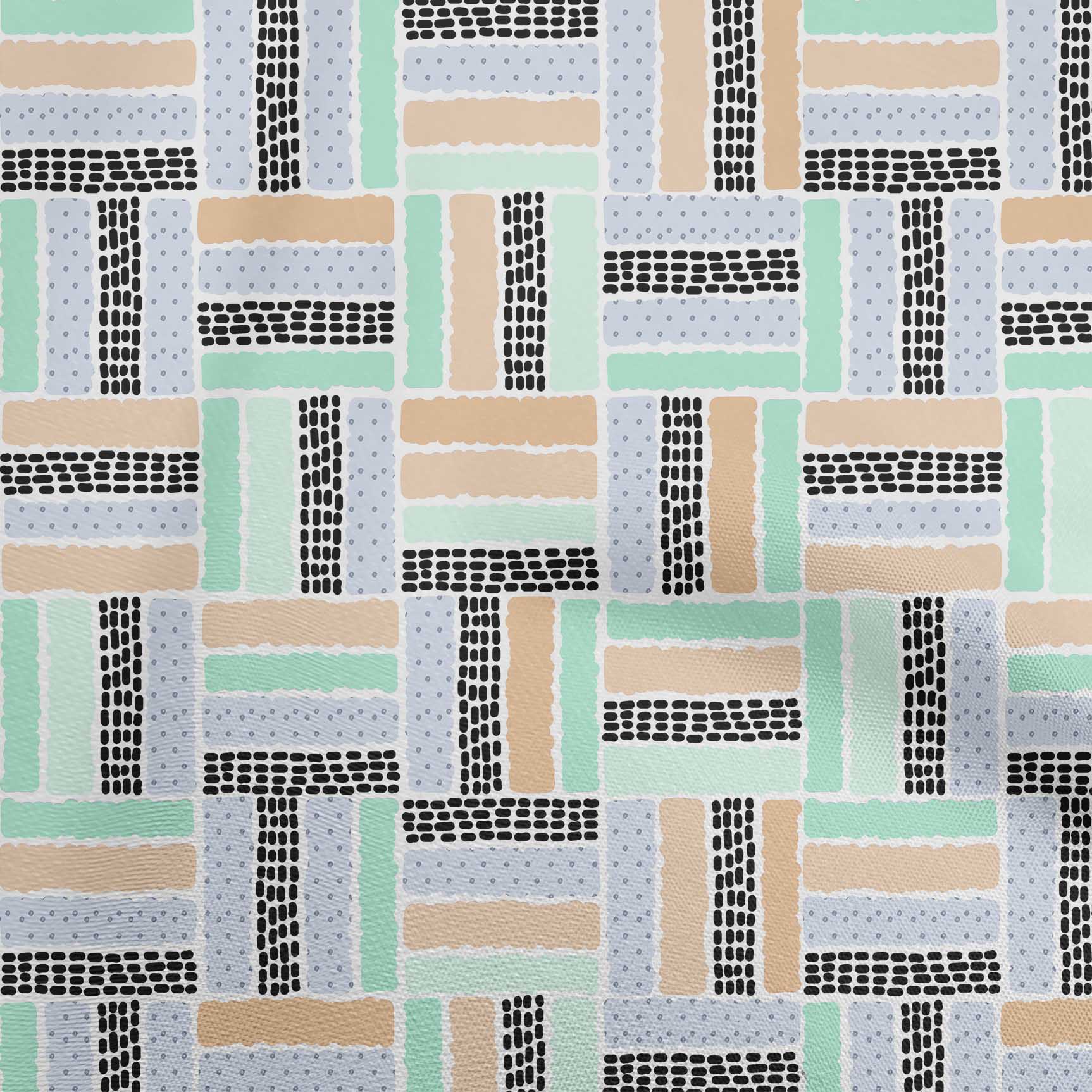 

oneOone Cotton Flex Light Beige Тканина з геометричним крапковим принтом Швейна тканина у дворі Принт для одягу своїми руками Швейні приладдя 40 дюймів 42 Inch Wide - Viscose Chiffon кольору морської хвилі