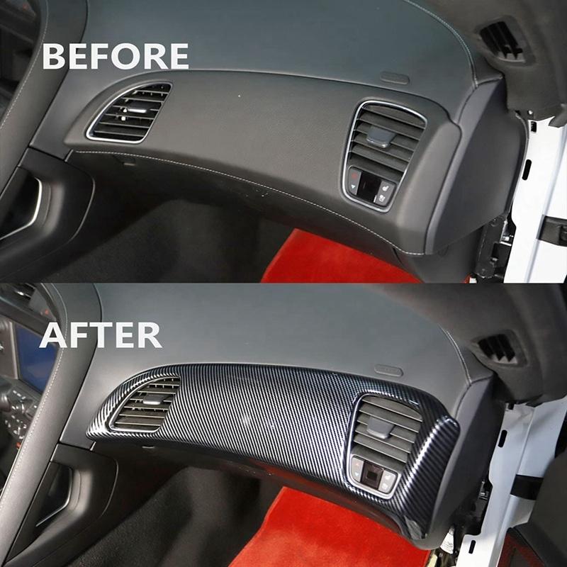 1 PCS Dashboard Panel Decor Cover Trim Accessories ABS Carbon Fiber For Chevrolet Corvette C7 2014 2015 2016 2017 2018