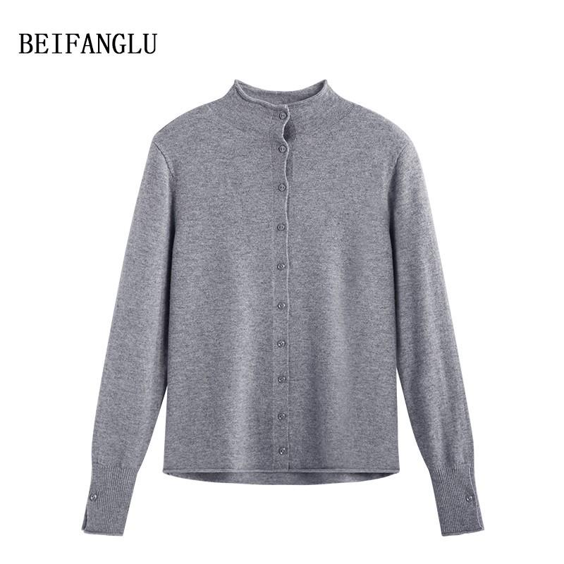 Northern Deer Women's High Neck Lamb Wool Knitwear - Light Luxury, Solid Color, French Simple Style