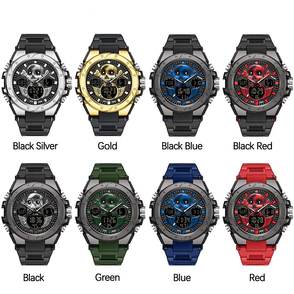 UTHAI CQ348 New Skull Men watch Waterproof Multi functional Outdoor Sports Quartz Watch Fashion Clock Giftwatches for man