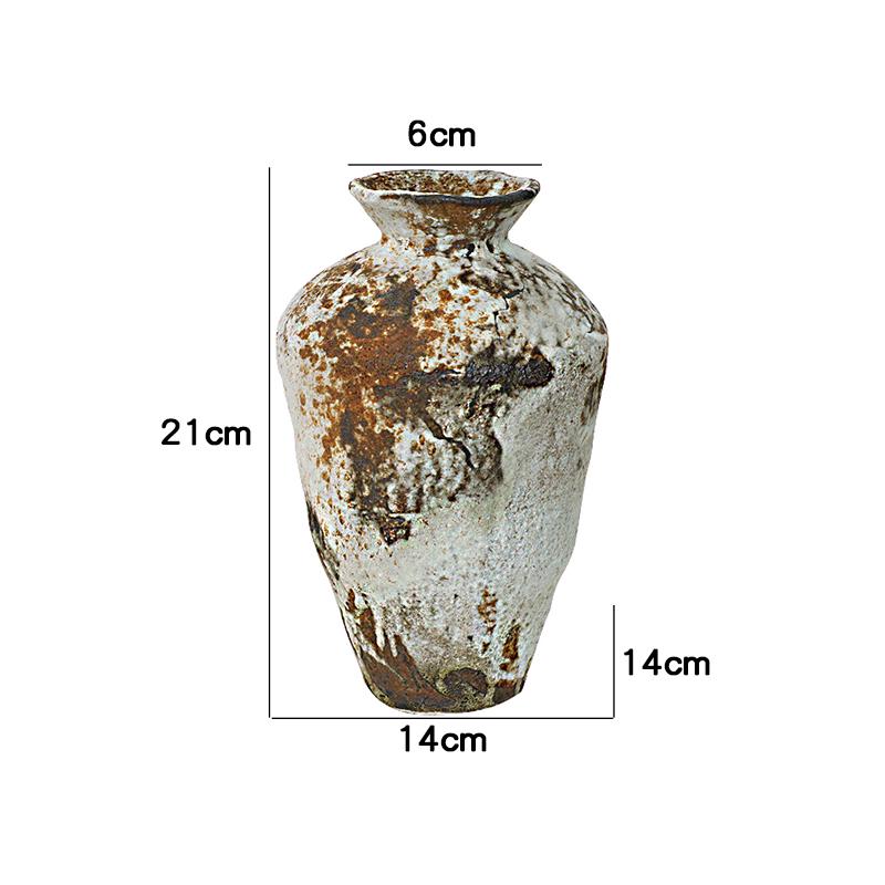 Retro Wabi-Sabi Zen Pottery Vase for Home and Hotel Decor