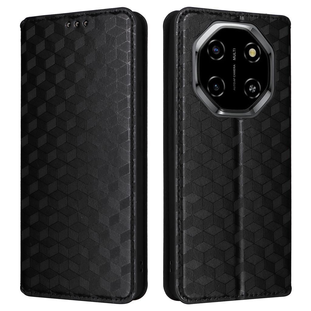 For Blackview Shark 6/Oscal Tiger 8 Case Wallet Rhombus Imprinted Leather Phone Cover