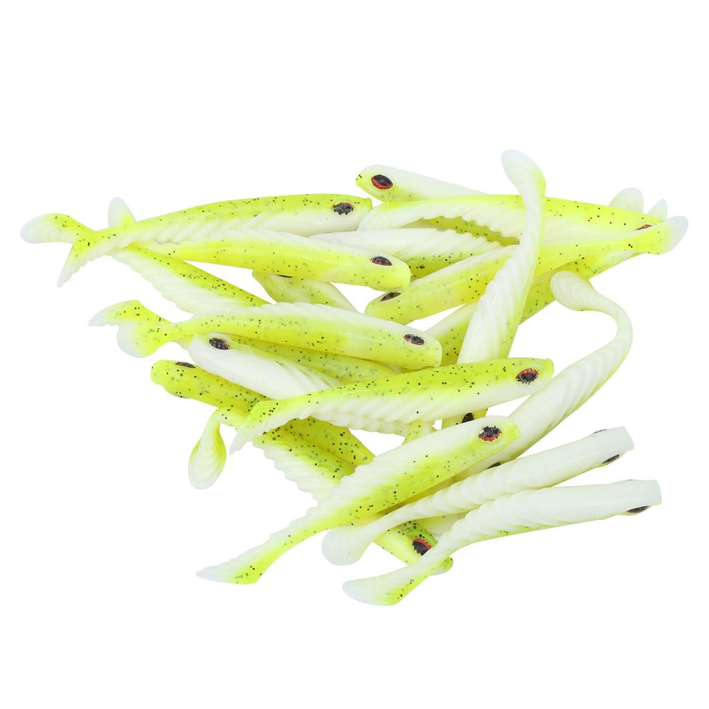 20Pcs Artificial Simulation Silicone Fishing Lure Soft Bait T Tail Soft Worm Accessory