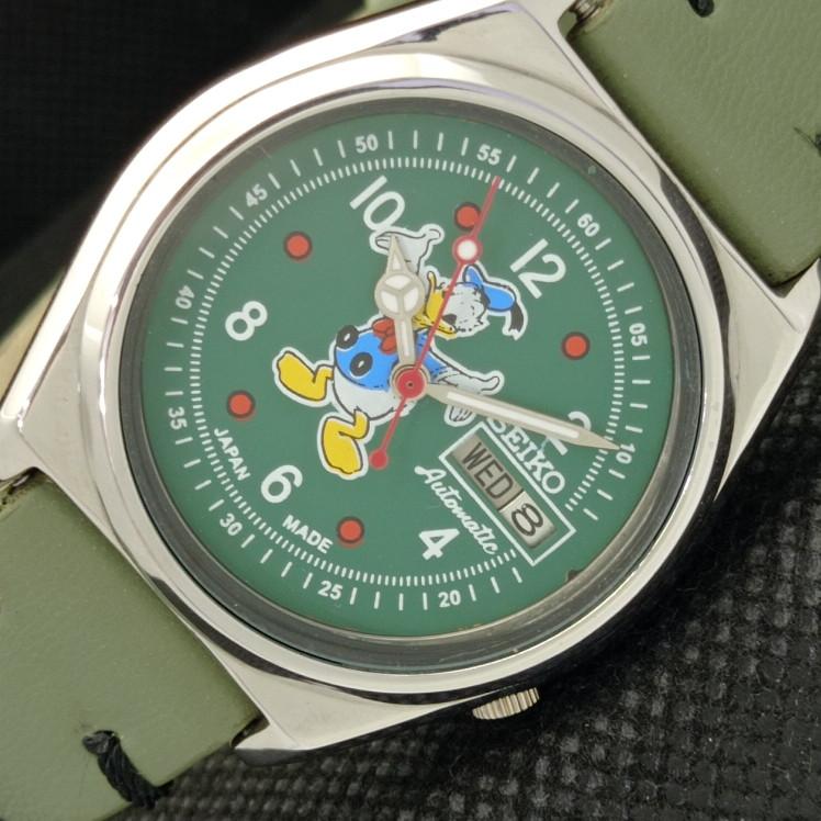 

Б/у элегантные мужские автоматические часы SEIKO с рисунком из мультфильма, с зеленым циферблатом, Япония, a302788-2 R1013-000a302788