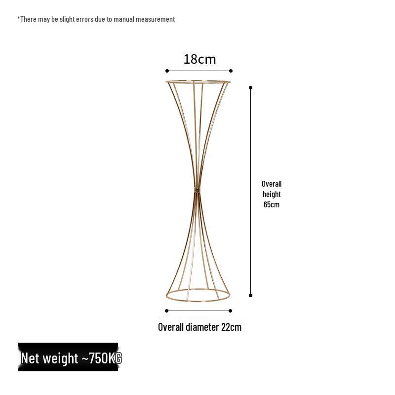 Wedding Wrought Iron Gold Flower Stand Decoration with Slim Waist Design