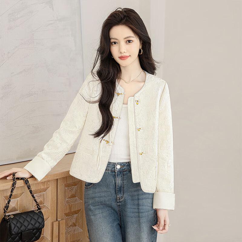 Sibaishe Women's New Chinese Style Loose Long-Sleeve Short Jacket