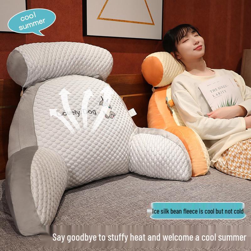 Ice Bean Headboard Cushion: Soft Lumbar Support Pillow for Bed, Sofa, or Dorm - Large Backrest & Throw Pillow for Students