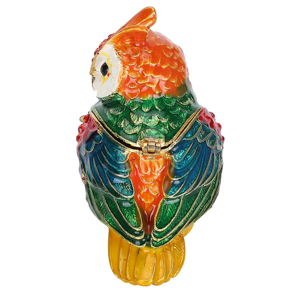 Crystal Owl Figurine Trinket Box Portable Jewelry Sotrage Organizer Home Decorative Handicraft