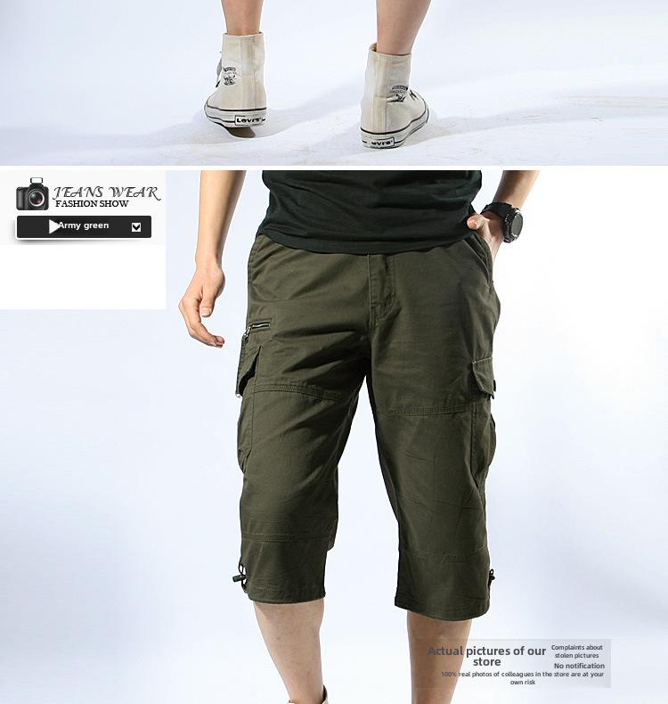 Herren Sommer Baumwoll-Overall mit lockerer Passform, mehreren Taschen und mittellangen Shorts für die Freizeit im Freien