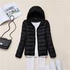 Autumn and winter new women's hooded light down jacket short casual thin down jacket large size winter clothing