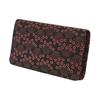 Indenya Business Card Holder, Large Capacity, Deer Leather, Black with Red Lacquer, Small Cherry Blossom and Iris Pattern, 2501-21-001