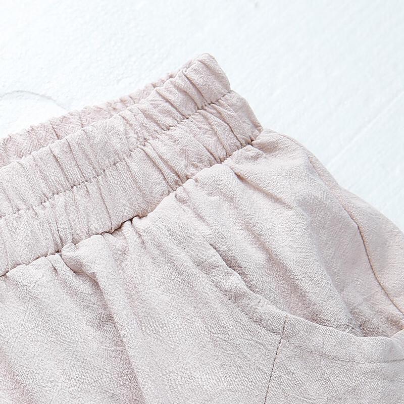 XUEXI Women's Loose Cotton Linen Cropped Pants