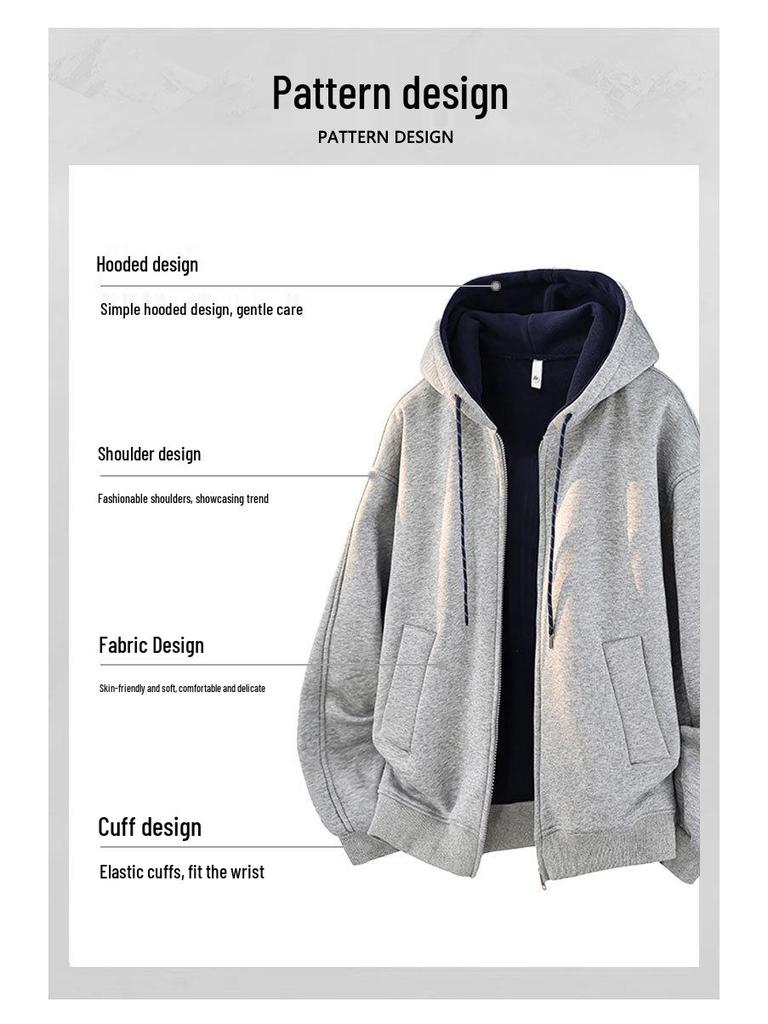 Youxu Unisex Color Block Zipper Cardigan Hoodie - Trendy Autumn/Winter Casual Wear