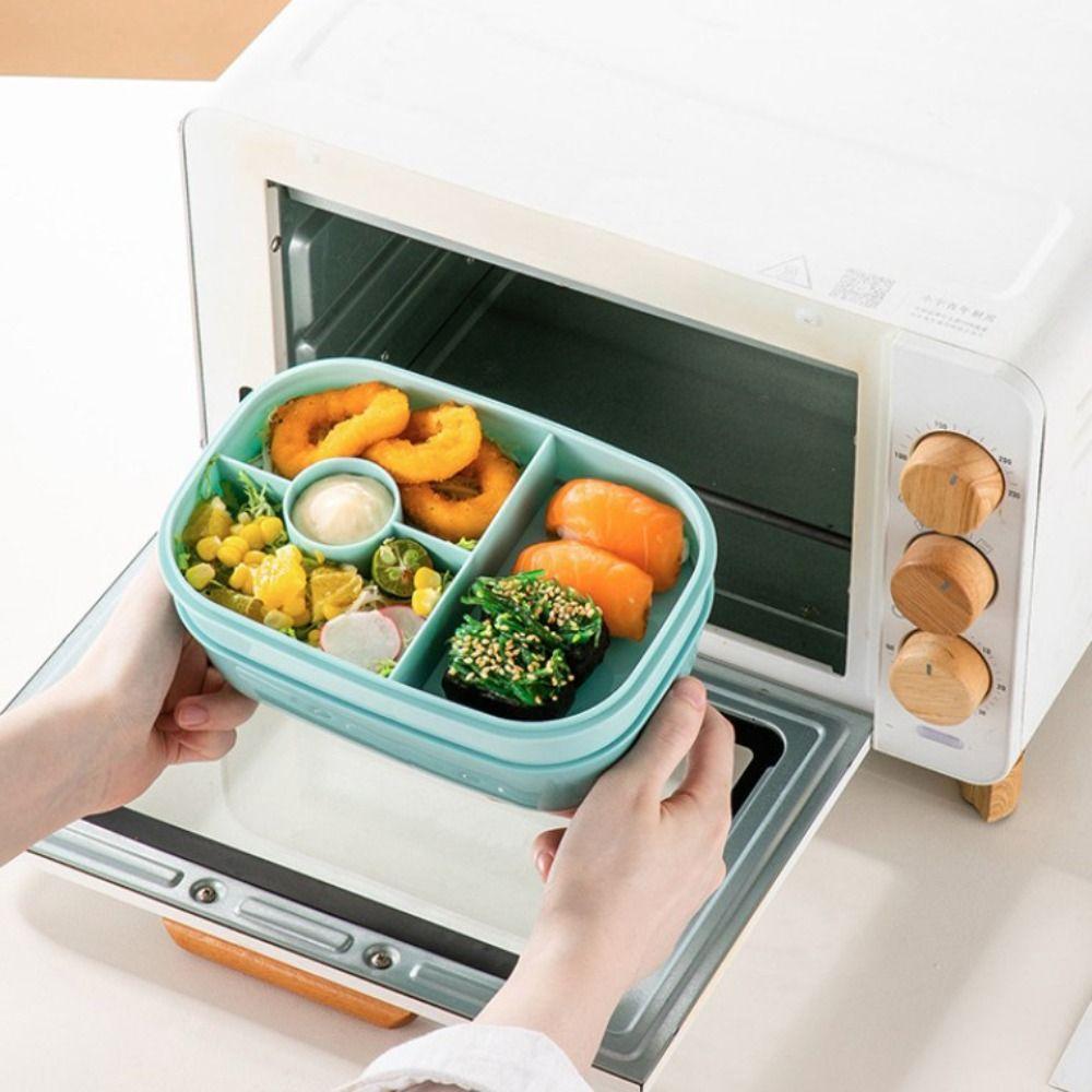 Герметичный студенческий ланч-бокс термостойкий контейнер для салата практичный контейнер для хранения еды для детей розовый 1159₽