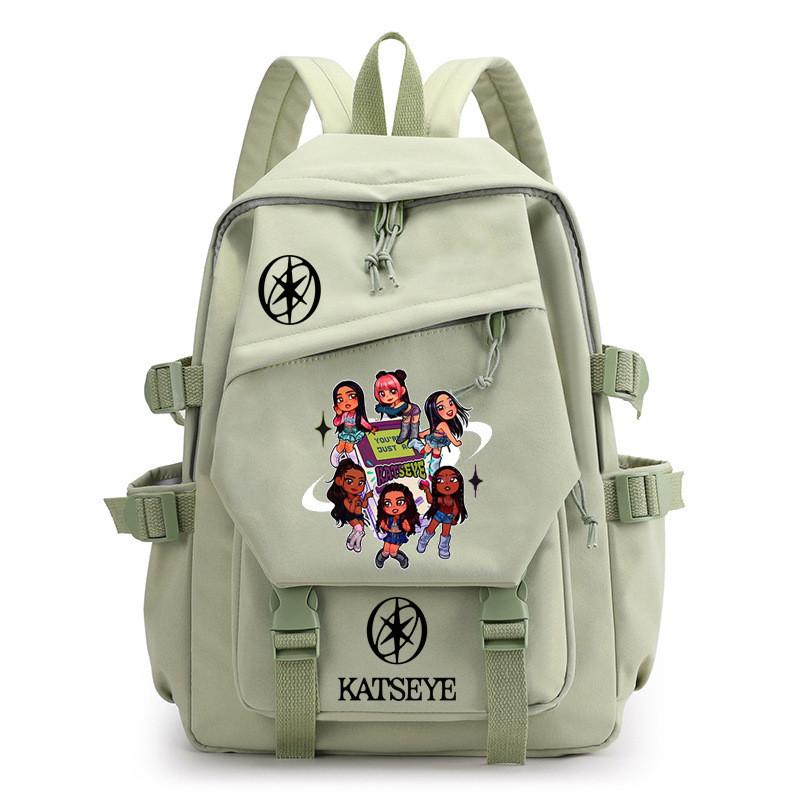 Jungen Mädchen KATSEYE Bedruckter Rucksack Schüler Schule Wasserdicht Leinwand Nylon Tasche