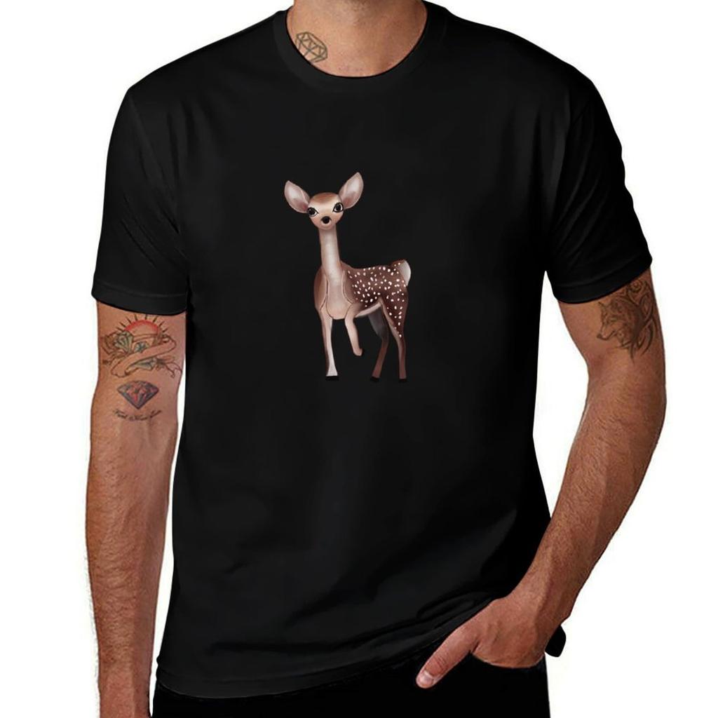 Adorable Young Deer T-Shirt Heavy Duty Casual Work Tee