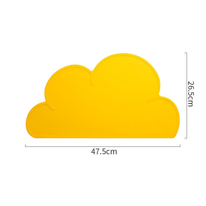 Kitchen Table Cloud Shape Silicone Baby Place Mat Non-slip Heat Resistant Waterproof Dinning    Bowl Plate S