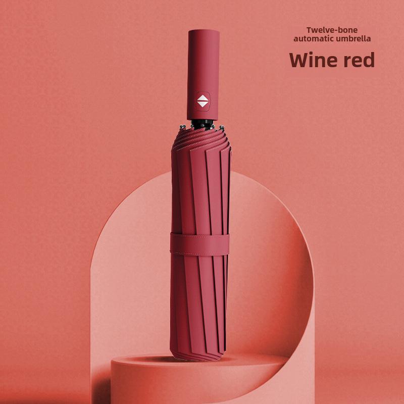 24-Rib Automatic Folding Women's UV Protection Sunshade Umbrella