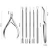 1/4/5/7Pc Professional Stainless Steel Nail Care Tools Double Head Cuticle Pusher Cuticle Nipper Nail Cuticle Remover Accessorie