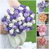 Hand Made Crochet Rose Blanket Bouquet Finished Flower Bouquet Blanket For Sofa Cover Birthday Gifts Home Decor