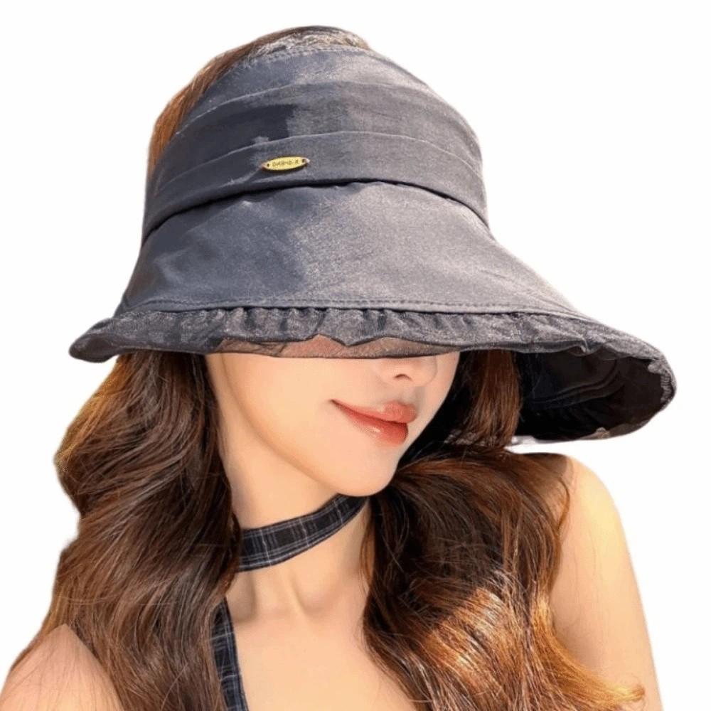 UV Protection Outdoor Bucket Hat Wide Brim Beach Hat Women's Sun Visor Hats  Casual Wear