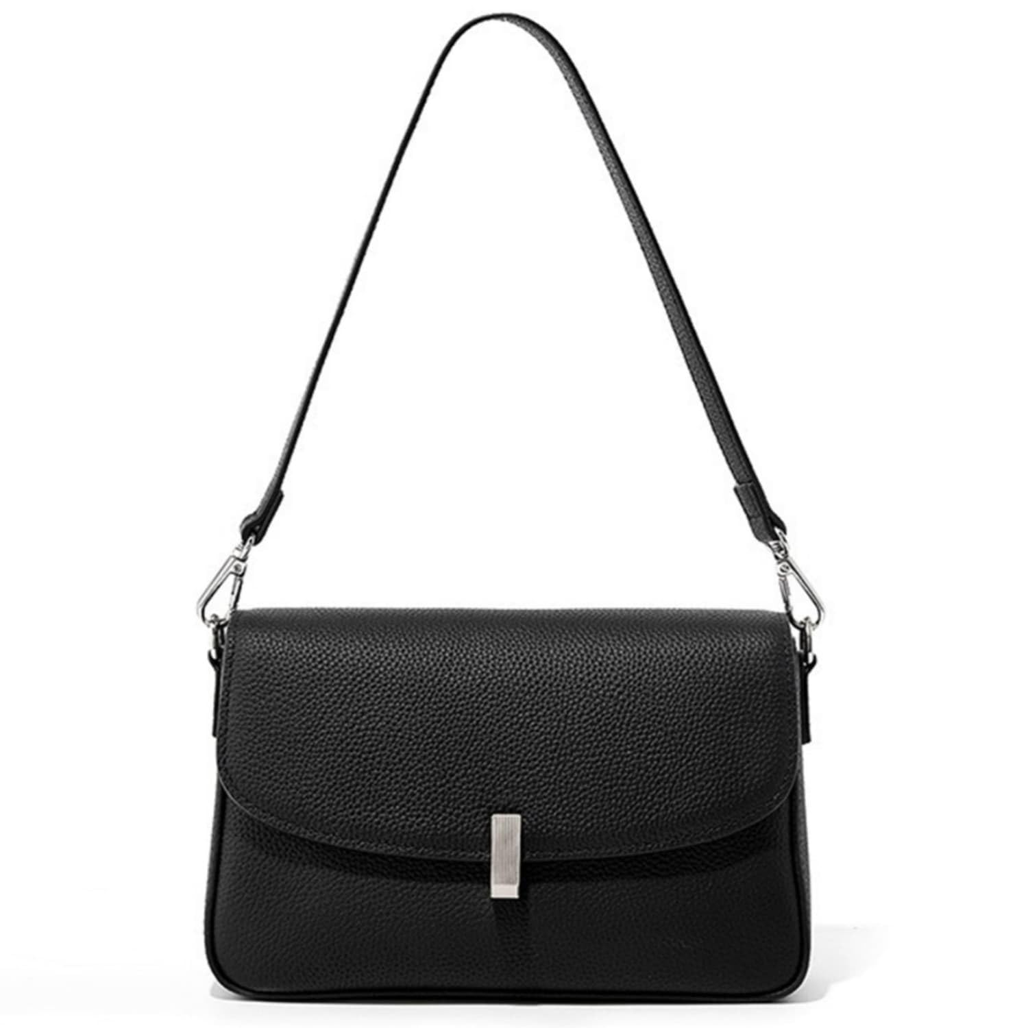 

Shoulder Bag for Genuine Mini Shoulder Crossbody Shoulder Multiple Zipper Commuting [YOBLUELO] Women, Leather, Bag, 2-Way, Bag, Bag, Small, Simple, чорний